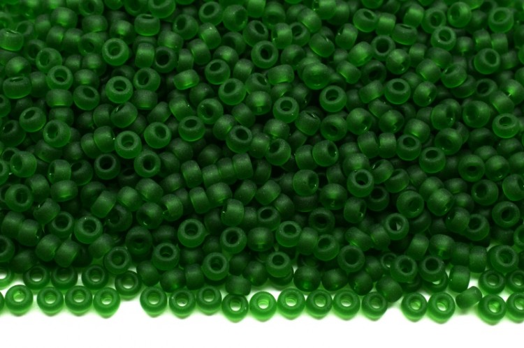 Бисер японский MIYUKI круглый 11/0 #0146F зеленый, матовый прозрачный, 10 грамм Бисер японский MIYUKI круглый 11/0 #0146F зеленый, матовый прозрачный, 10 грамм
