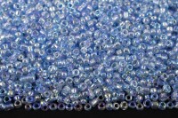 Бисер китайский круглый размер 12/0, цвет 0172А голубой прозрачный, радужный, 85г