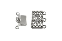 Замок-защелка Прямоугольный 18х17х7мм, отверстие 1,2мм, цвет платина, латунь, 06-025, 1шт