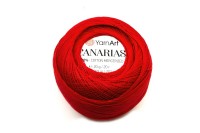 Пряжа Canarias, цвет 6328 красный, 100% хлопок мерсеризованный, 20г, 203м, 1шт