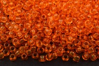 Бисер чешский PRECIOSA круглый 10/0 01684 оранжевый прозрачный, 1 сорт, 50г
