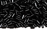 Бисер японский Miyuki Bugle стеклярус 3мм #0401 черный, непрозрачный, 10 грамм