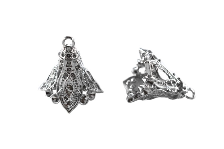 Концевик 25х23мм, внутренний диаметр 16мм, отверстие 3мм, цвет платина, сплав металлов, 01-306, 2шт Концевик 25х23мм, внутренний диаметр 16мм, отверстие 3мм, цвет платина, сплав металлов, 01-306, 2шт