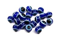 Бусины Глазки круглые 6х5мм, отверстие 1мм, цвет синий, смола, 524-001, 20шт