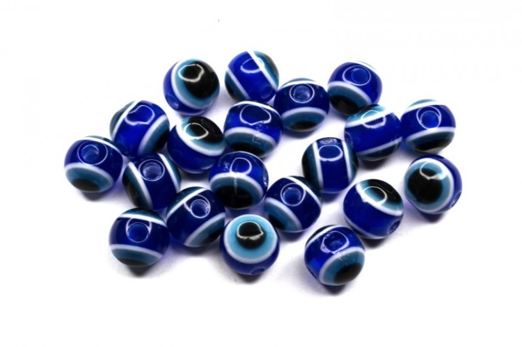 Бусины Глазки круглые 6х5мм, отверстие 1мм, цвет синий, смола, 524-001, 20шт Бусины Глазки круглые 6х5мм, отверстие 1мм, цвет синий, смола, 524-001, 20шт