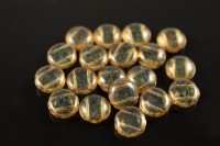 Бусины Candy beads 12мм, два отверстия 1мм, цвет 10030/86800 топаз/травертин, 705-040, около 9г (около 8шт)