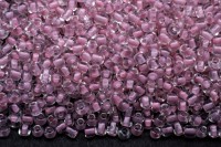 Бисер китайский круглый размер 12/0, цвет 0136В прозрачный сиреневая линия внутри, 450г