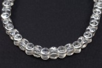 Бусины Pellet beads 6х4мм, отверстие 0,5мм, цвет 00030/14400 прозрачный глянцевый, 732-002, 1 нить (около 30 шт)