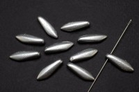 Бусины Dagger beads 16х5мм, отверстие 0,8мм, цвет 01700 серебро металлик, 736-092, 10шт