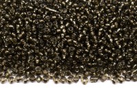 Бисер китайский круглый размер 12/0, цвет 0052 серый, серебряная линия внутри, 450г