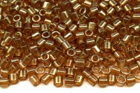 Бисер японский MIYUKI Delica цилиндр 8/0 DBL-0121 темный топаз, золотое сияние, 5 грамм