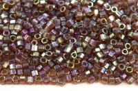 Бисер японский MIYUKI Delica Cut (шестиугольный) 11/0 DBС-0122 радужный светло-коричневый, прозрачный , 5 грамм