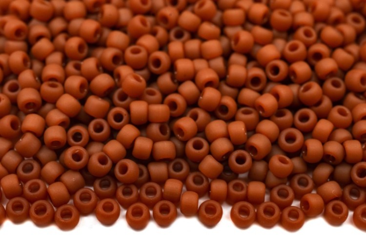 Бисер японский TOHO круглый 11/0 #0046LF терракотовый, матовый непрозрачный, 10 грамм Бисер японский TOHO круглый 11/0 #0046LF терракотовый, матовый непрозрачный, 10 грамм