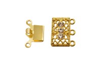 Замок-защелка Прямоугольный 18х17х7мм, отверстие 1,2мм, цвет золото, латунь, 06-023, 1шт