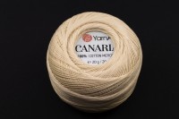 Пряжа Canarias, цвет 6194 молочный, 100% хлопок мерсеризованный, 20г, 203м, 1шт