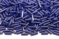 Бисер чешский PRECIOSA стеклярус 38050 7мм синий непрозрачный блестящий, 50г