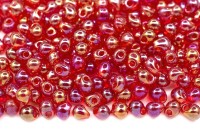 Бисер MIYUKI Drops 2,8мм #0254 красный, радужный прозрачный, 10 грамм