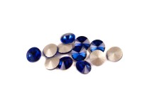 Кристалл Риволи 8мм, цвет синий, стекло, 26-041, 2шт
