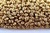 Бисер чешский PRECIOSA Twin 2,5х5мм 01710М, цвет матовый золотой металлик, 50г