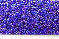 Бисер китайский круглый размер 12/0, цвет 0168 синий прозрачный, ирис, 450г