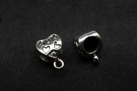 Держатель для кулонов 12х8х8мм, отверстие 5 и 2мм, цвет античное серебро, сплав металлов, 03-031, 2шт