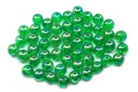 Бусины акриловые круглые 8мм, отверстие 1мм, цвет зеленый, прозрачные, радужное покрытие, 529-002, 10г (около 40шт)