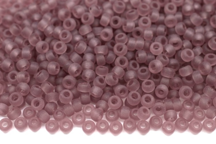 Бисер японский MIYUKI круглый 11/0 #0142F дымчатый аметист, матовый прозрачный, 10 грамм Бисер японский MIYUKI круглый 11/0 #0142F дымчатый аметист, матовый прозрачный, 10 грамм
