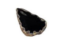 Срез Агата природного, оттенок чёрный, 64х41х5мм, отверстие 2мм, 37-397, 1шт