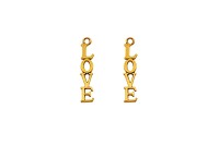 Подвеска LOVE 33х7х2мм, отверстие 2мм, цвет античное золото, сплав металлов, 22-208, 2шт