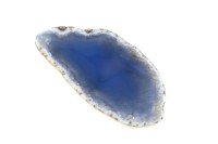 Срез Агата природного, оттенок голубой, 65х32х5мм, отверстие 2мм, 37-133, 1шт