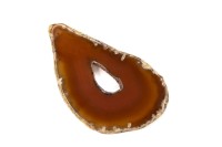 Срез Агата природного, оттенок коричневый, 72х42х6мм, отверстие 2мм, 37-217, 1шт