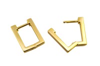 Серьги Конго Прямоугольник 15х12х2,5мм, латунь, позолота, 21-398, 1 пара