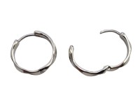 Серьги кольца Конго 18х20х3мм, латунь, родий, 21-540, 1 пара