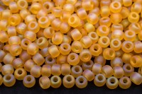 Бисер японский MIYUKI круглый 8/0 #0132FR светлый топаз, матовый радужный прозрачный, 10 грамм