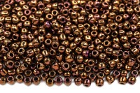 Бисер японский TOHO круглый 11/0 #0501 бронзовая корица, металлизированный золотом, 10 грамм