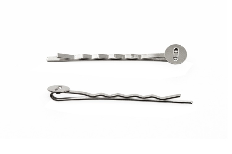 Основа невидимки для волос 50мм, диаметр 8мм, цвет платина, железо, 19-032, 2шт Основа невидимки для волос 50мм, диаметр 8мм, цвет платина, железо, 19-032, 2шт