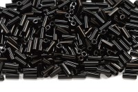 Бисер японский TOHO Bugle стеклярус 4,5мм #0049 черный, непрозрачный, 5 грамм
