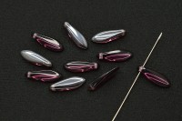 Бусины Dagger beads 16х5мм, отверстие 0,8мм, цвет 20060/27201 Amethyst Vacuum Hematite, 736-147, 10шт