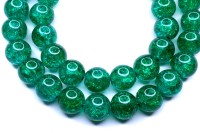 Бусина круглая с эффектом кракле, диаметр 12мм, отверстие 1,5мм, цвет зеленый, 550-104, 10шт