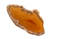Срез Агата природного, оттенок коричневый, 79х42х4мм, отверстие 2мм, 37-299, 1шт