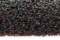 Бисер китайский круглый размер 12/0, цвет 0309 янтарный, черная линия внутри, 450г