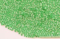 Бисер чешский PRECIOSA круглый 11/0 08256 зеленый, серебряная линия внутри, 50г