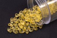 Бисер японский MIYUKI Long Magatama #2101F светлый желтый, матовый прозрачный, 10 грамм