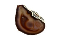 Срез Агата природного, оттенок коричневый, 65х45х6мм, отверстие 2мм, 37-228, 1шт