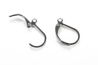 Основа для серег с петелькой 15х10х2мм, отверстие 1мм, цвет стальной, хирургическая сталь, 21-070, 1 пара