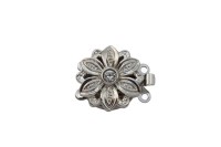 Замок-защелка на 2 нити 14мм Elegant elements, отверстие 1мм, сплав металлов, родий, 06-170, 1шт
