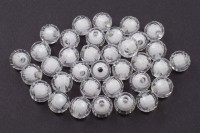 Бусины акриловые круглые граненые 10мм, отверстие 2мм, цвет белый, 530-041, 10г (около 20шт)