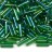 Бисер японский Miyuki Bugle стеклярус 6мм #0179 зеленый, прозрачный радужный, 10 грамм - Бисер японский Miyuki Bugle стеклярус 6мм #0179 зеленый, прозрачный радужный, 10 грамм