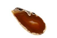 Срез Агата природного, оттенок коричневый, 64х31х6мм, отверстие 2мм, 37-480, 1шт