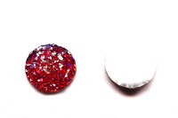 Кабошон круглый имитация агата (друзы) 12х3мм, цвет красный, смола, 2006-017, 2шт